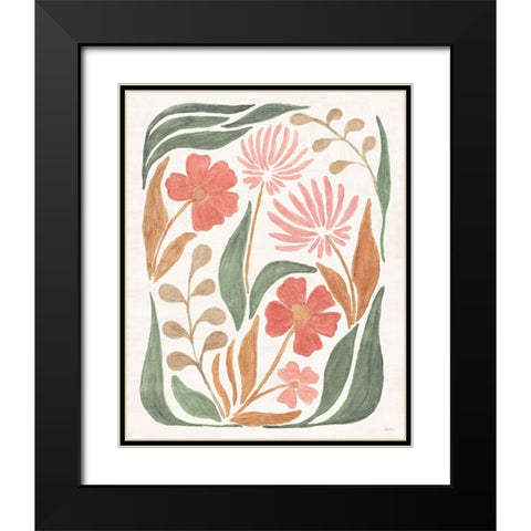 Floral Abstract II Black Modern Wood Framed Art Print with Double Matting by Charron, Veronique