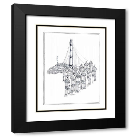 Golden Gate Black Modern Wood Framed Art Print with Double Matting by Tillmon, Avery
