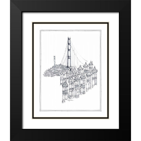 Golden Gate Black Modern Wood Framed Art Print with Double Matting by Tillmon, Avery