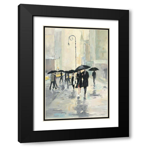 City in the Rain Black Modern Wood Framed Art Print with Double Matting by Tillmon, Avery
