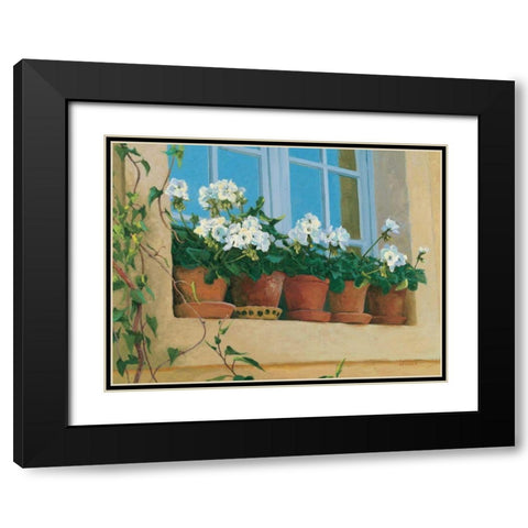Chateau Creancey Window Black Modern Wood Framed Art Print with Double Matting by Novak, Shirley