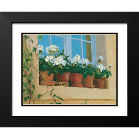 Chateau Creancey Window Black Modern Wood Framed Art Print with Double Matting by Novak, Shirley