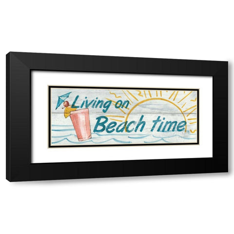 Living on Beach Time- In Color Black Modern Wood Framed Art Print with Double Matting by Tillmon, Avery