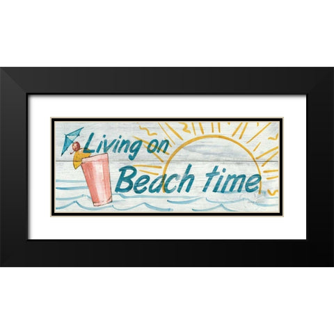 Living on Beach Time- In Color Black Modern Wood Framed Art Print with Double Matting by Tillmon, Avery