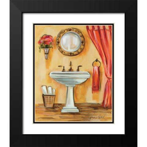 Tuscan Bath IV Black Modern Wood Framed Art Print with Double Matting by Vassileva, Silvia
