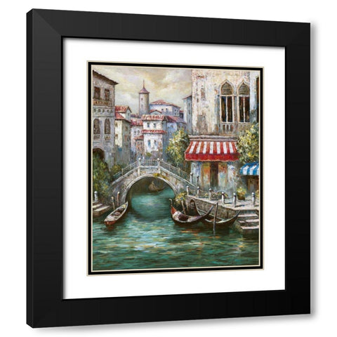 Venetian Motif I Black Modern Wood Framed Art Print with Double Matting by Mancini, Gianni