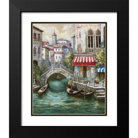 Venetian Motif I Black Modern Wood Framed Art Print with Double Matting by Mancini, Gianni