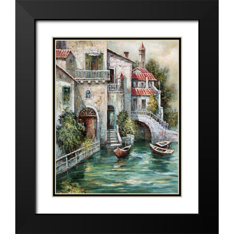 Venetian Motif II Black Modern Wood Framed Art Print with Double Matting by Mancini, Gianni