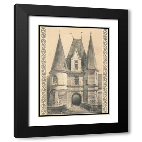 Bordeaux Chateau II Black Modern Wood Framed Art Print with Double Matting by Fermin Cassas, Louis