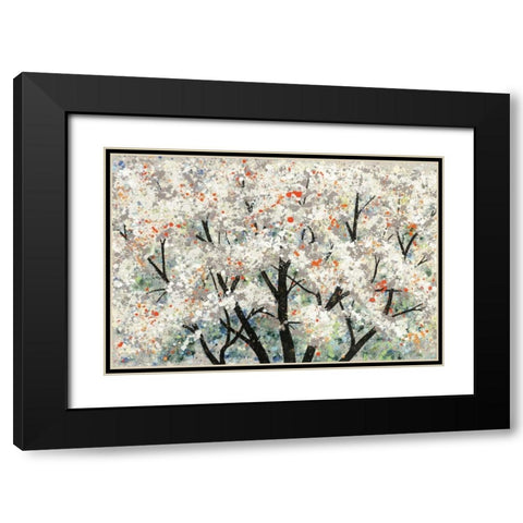 Pear Blossoms in Spring Black Modern Wood Framed Art Print with Double Matting by Alves, Helena