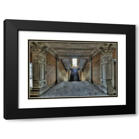 Chateau Rochendaal II Black Modern Wood Framed Art Print with Double Matting by Sneeuw, Ivo
