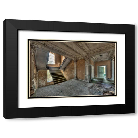 Chateau Rochendaal III Black Modern Wood Framed Art Print with Double Matting by Sneeuw, Ivo