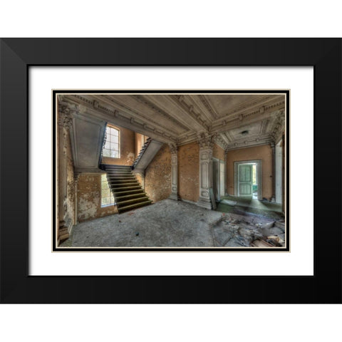 Chateau Rochendaal III Black Modern Wood Framed Art Print with Double Matting by Sneeuw, Ivo
