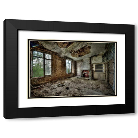 Chateau de vivre II Black Modern Wood Framed Art Print with Double Matting by Sneeuw, Ivo