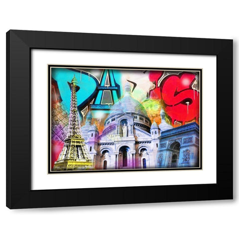 Paris Black Modern Wood Framed Art Print with Double Matting by de Haas, Mascha