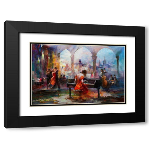 The piano Black Modern Wood Framed Art Print with Double Matting by Haenraets, Willem