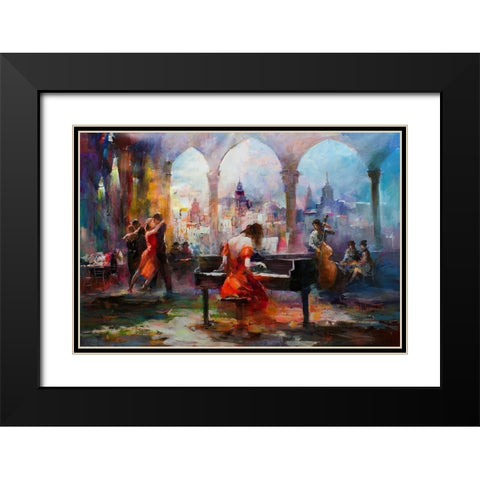The piano Black Modern Wood Framed Art Print with Double Matting by Haenraets, Willem