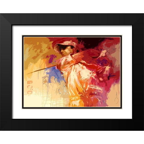 Golf Black Modern Wood Framed Art Print with Double Matting by Bakker, Jochem