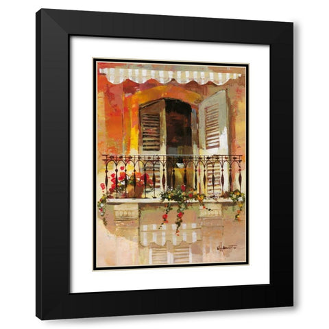 Balcony I Black Modern Wood Framed Art Print with Double Matting by Haenraets, Willem