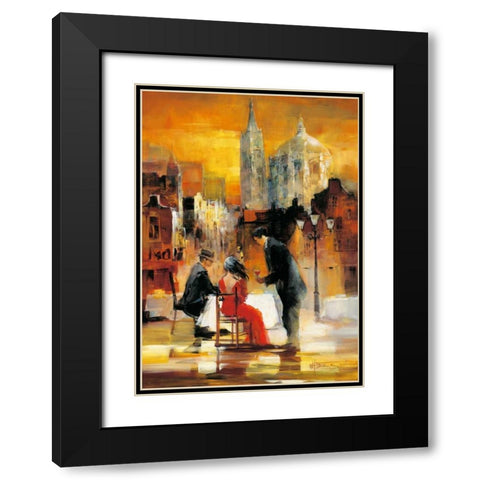 Romance II Black Modern Wood Framed Art Print with Double Matting by Haenraets, Willem