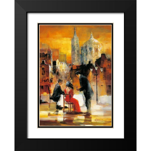 Romance II Black Modern Wood Framed Art Print with Double Matting by Haenraets, Willem