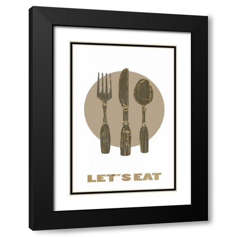 Lets eat Black Modern Wood Framed Art Print with Double Matting by Waltz, Anne