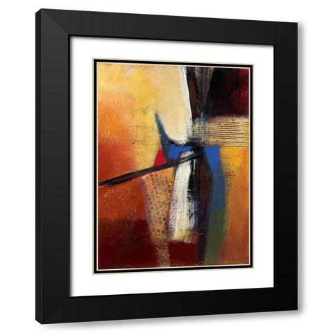 Blue intervention Black Modern Wood Framed Art Print with Double Matting by Danckaert, Bea
