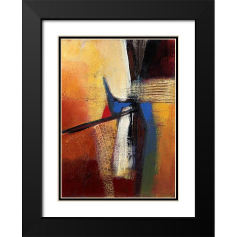 Blue intervention Black Modern Wood Framed Art Print with Double Matting by Danckaert, Bea
