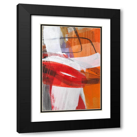 Red Expression II Black Modern Wood Framed Art Print with Double Matting by Ruttkau,El