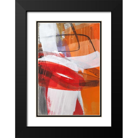 Red Expression II Black Modern Wood Framed Art Print with Double Matting by Ruttkau,El