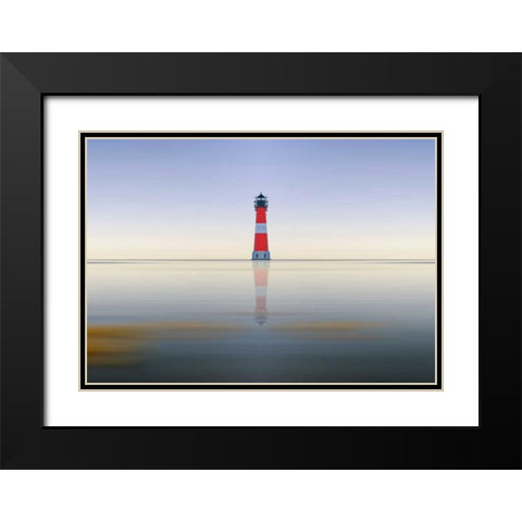 Leuchtturm Black Modern Wood Framed Art Print with Double Matting by Rossmeissl, Gerhard