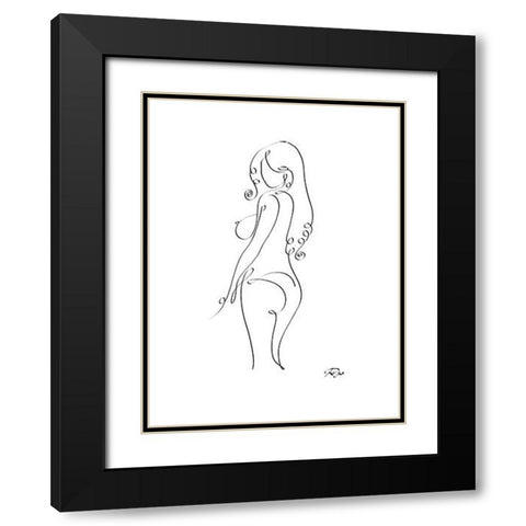 Naked II Black Modern Wood Framed Art Print with Double Matting by Mahdavi, Gholam Reza