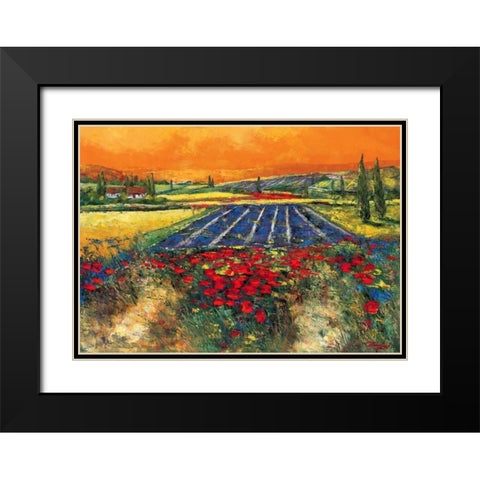 Provence Black Modern Wood Framed Art Print with Double Matting by Madjid