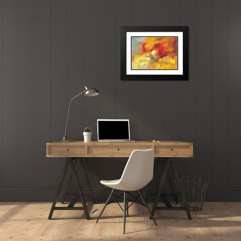 Coloring II Black Modern Wood Framed Art Print with Double Matting by Madjid