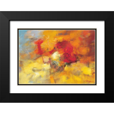 Coloring II Black Modern Wood Framed Art Print with Double Matting by Madjid