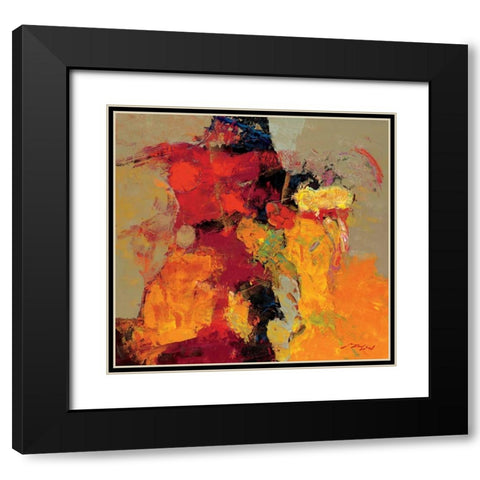 Coloring V Black Modern Wood Framed Art Print with Double Matting by Madjid