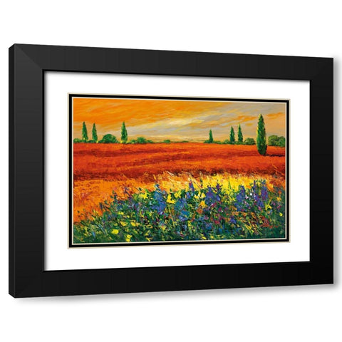 Toskana III Black Modern Wood Framed Art Print with Double Matting by Madjid