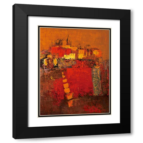 Squares Black Modern Wood Framed Art Print with Double Matting by Madjid