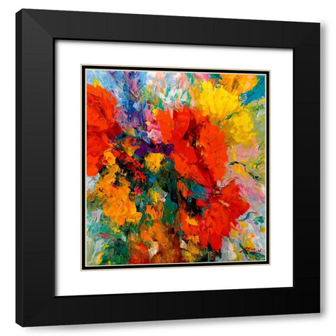 Blumenfreude II Black Modern Wood Framed Art Print with Double Matting by Madjid