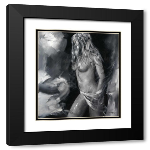 Loveliness II Black Modern Wood Framed Art Print with Double Matting by Madjid