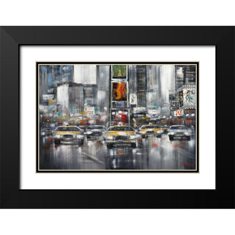 Taxi I Black Modern Wood Framed Art Print with Double Matting by Madjid