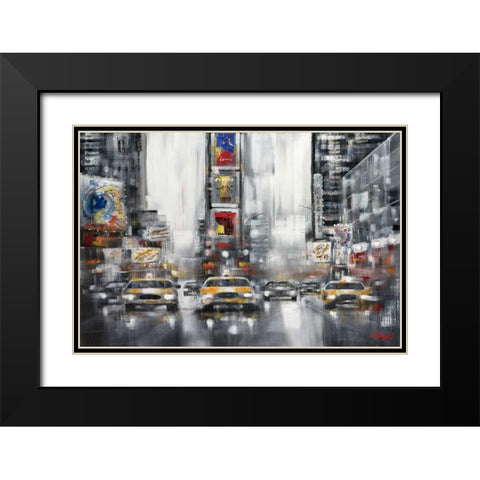 Taxi II Black Modern Wood Framed Art Print with Double Matting by Madjid