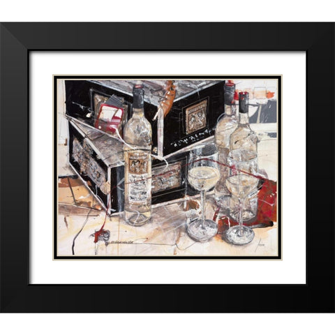 Es wird a Wein sein Black Modern Wood Framed Art Print with Double Matting by Mayer, Norbert