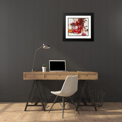 Das Rot, das aus der Flasche kam Black Modern Wood Framed Art Print with Double Matting by Mayer, Norbert