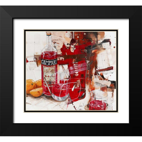 Das Rot, das aus der Flasche kam Black Modern Wood Framed Art Print with Double Matting by Mayer, Norbert