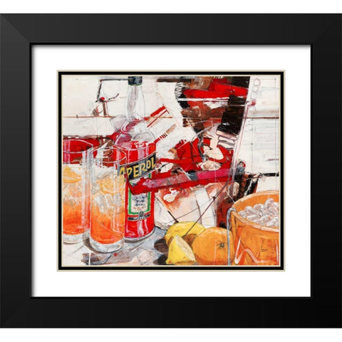 Aperol Black Modern Wood Framed Art Print with Double Matting by Mayer, Norbert