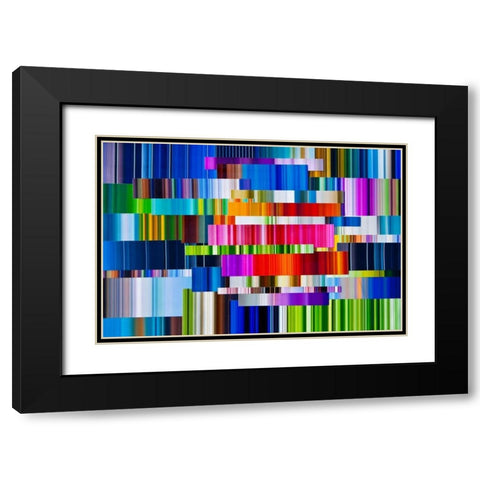 Lichtlinien 708 Black Modern Wood Framed Art Print with Double Matting by Klipp, Ortwin