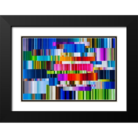 Lichtlinien 708 Black Modern Wood Framed Art Print with Double Matting by Klipp, Ortwin