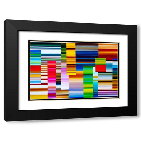 Lichtlinien 299 Black Modern Wood Framed Art Print with Double Matting by Klipp, Ortwin