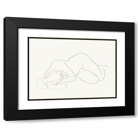 Akt 2 Black Modern Wood Framed Art Print with Double Matting by Maier, Werner